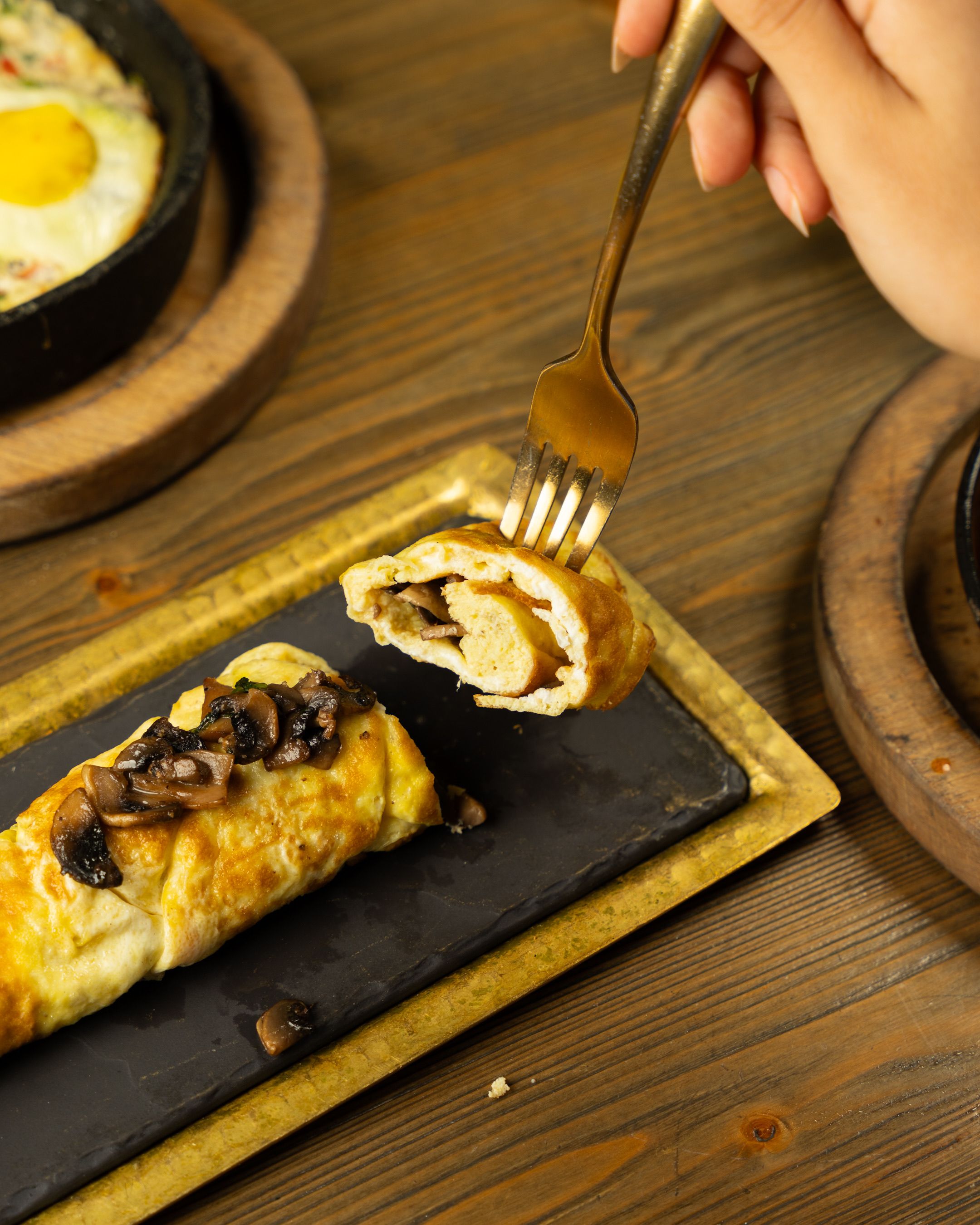 Omelette française aux champignons et herbes