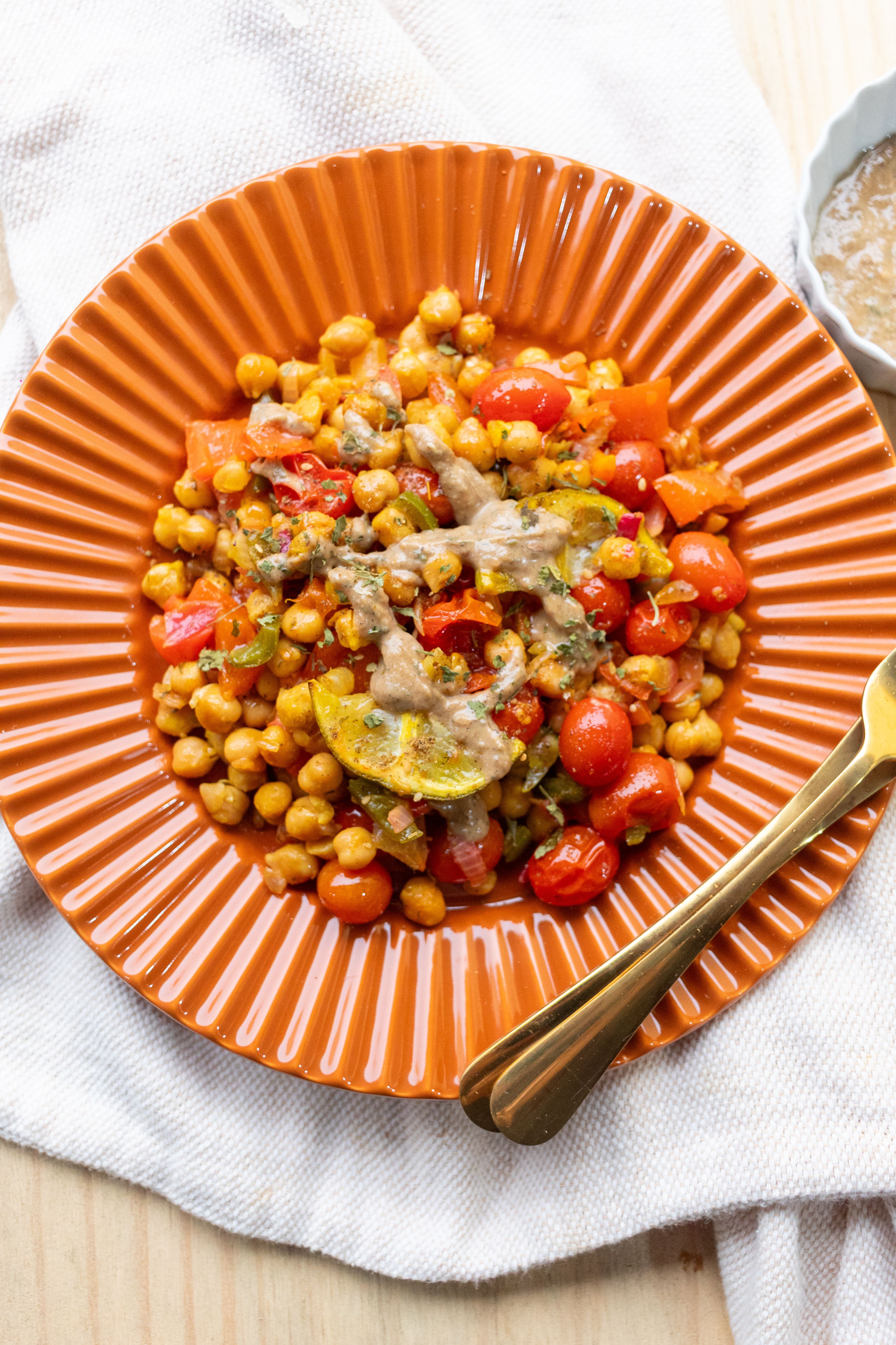 Gratin français façon ratatouille aux pois chiches